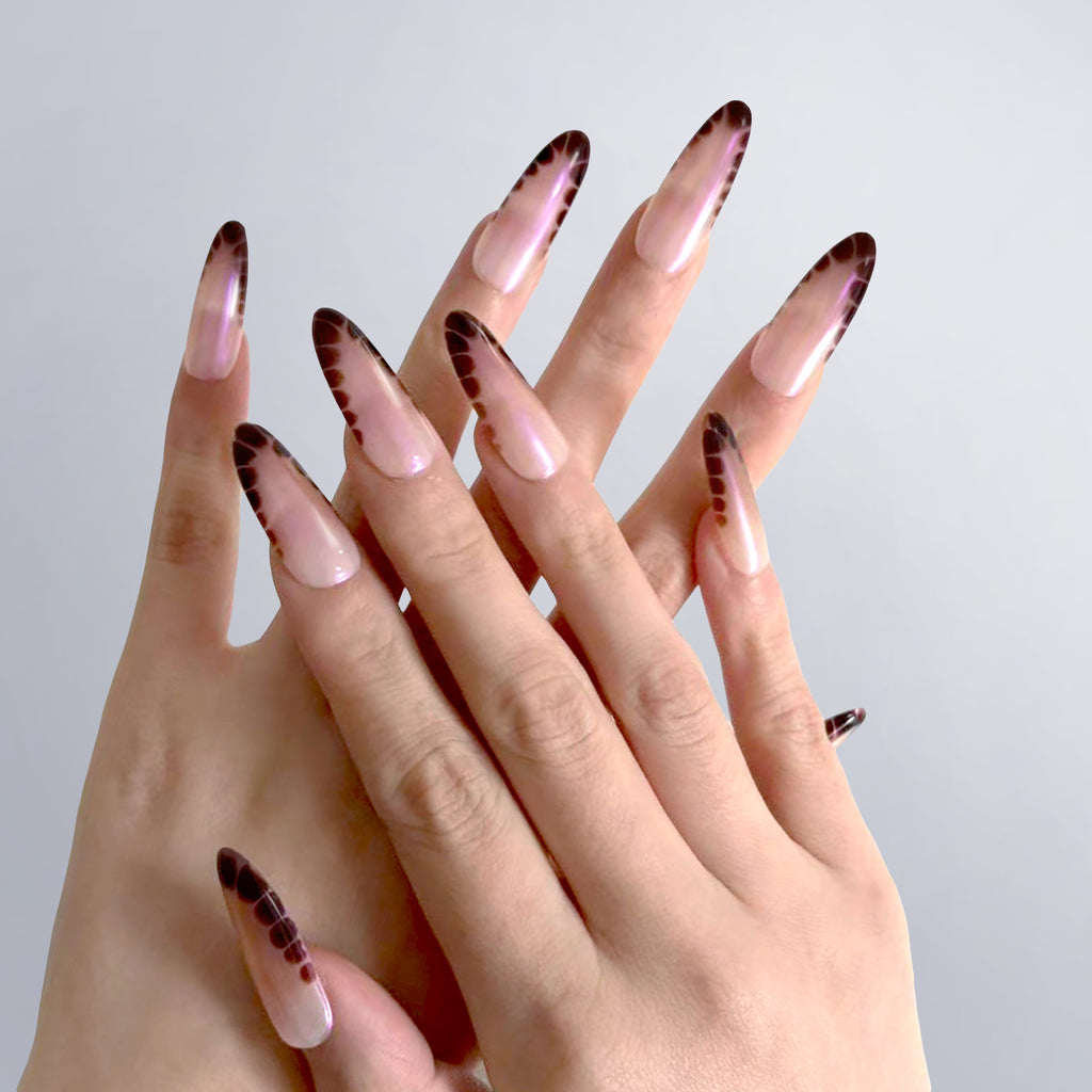 Nude Gradient Leopard Print Art Nail