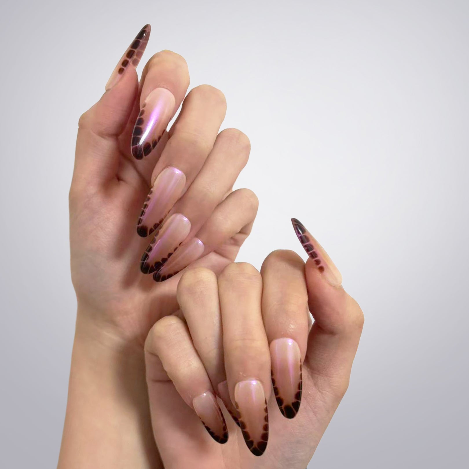 Nude Gradient Leopard Print Art Nail