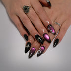 Purple Glowing Cat Eye Nail