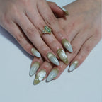 Green-White Almond Cat Eye