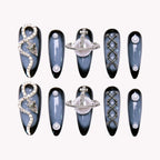 Celestial Saturn Pearl Nails
