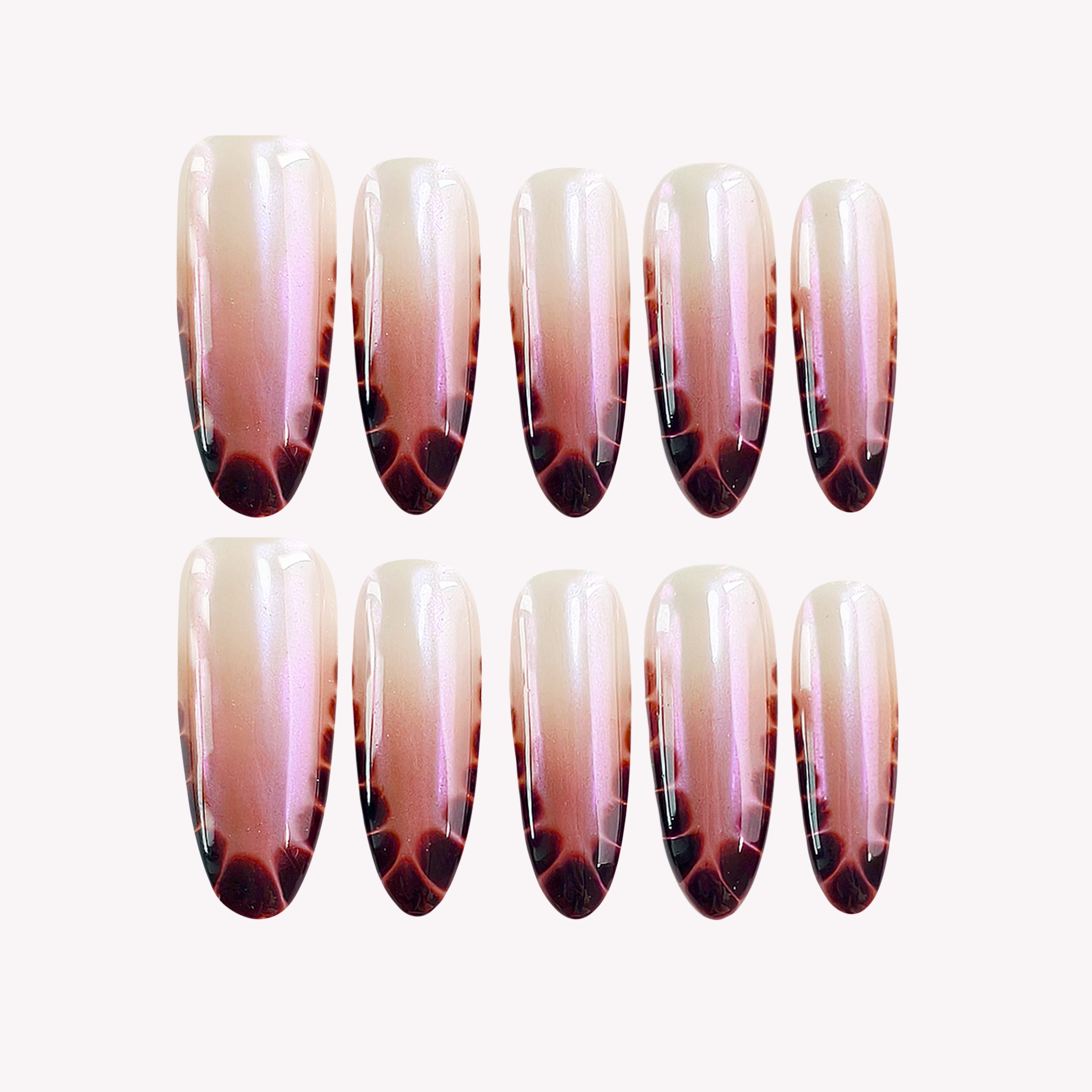 Nude Gradient Leopard Print Art Nail