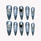 Blue Gothic Heart Wings
