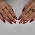 Red Gilding Art Nail