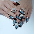 Celestial Saturn Pearl Nails