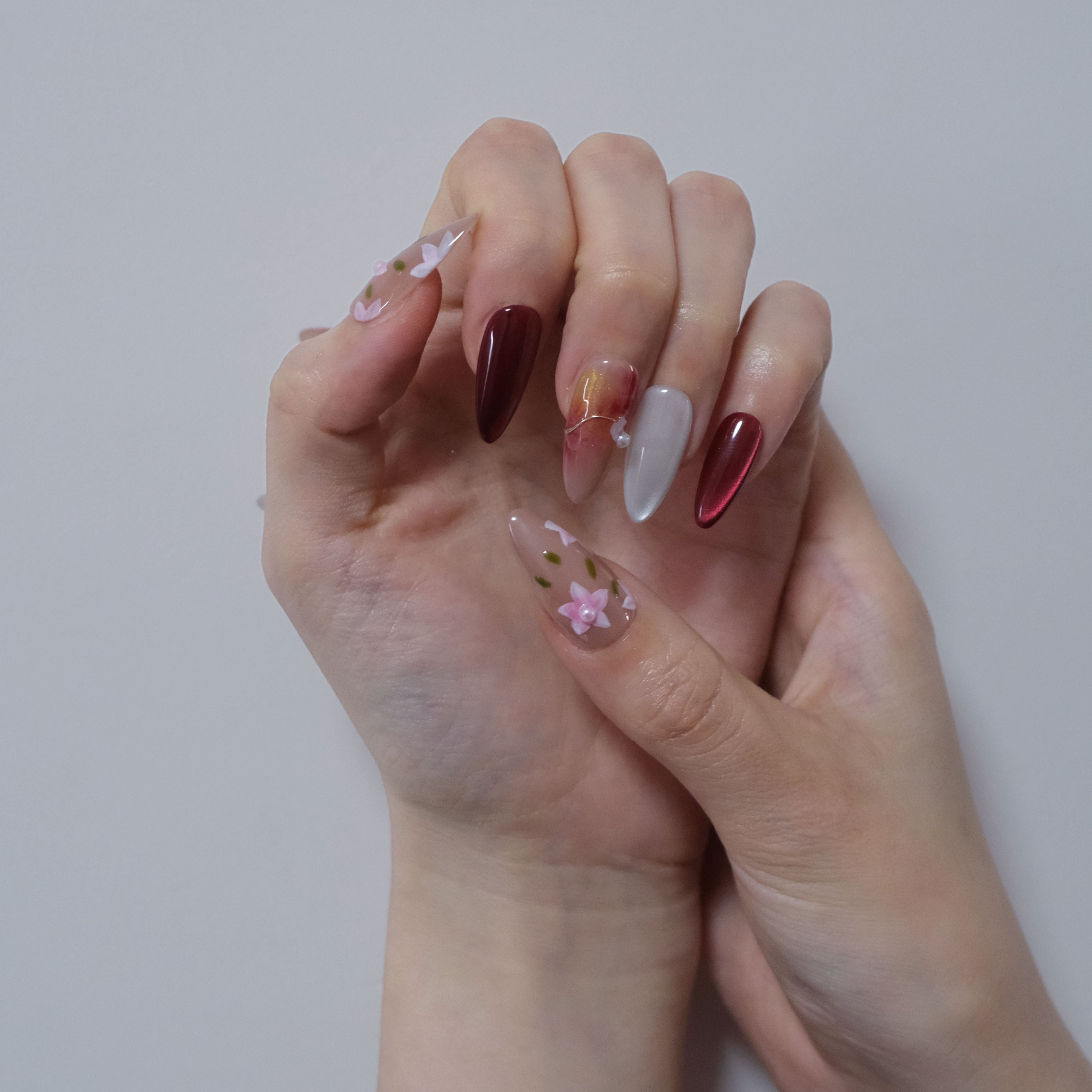 Red And White Almond Cat Eye