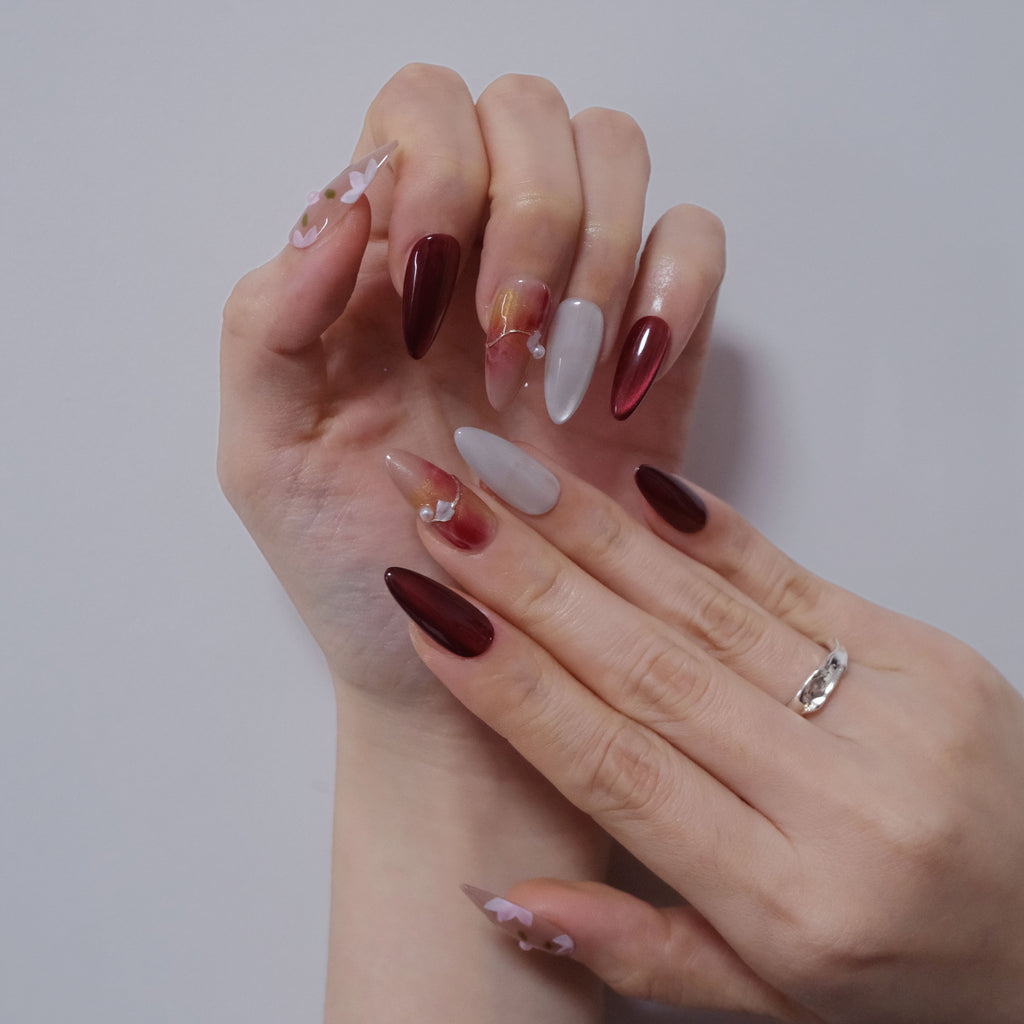 Red And White Almond Cat Eye