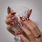 Red Gilding Art Nail