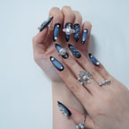 Celestial Saturn Pearl Nails