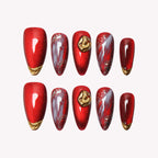 Red Gilding Art Nail