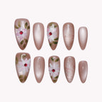 Taupe Floral Cat Eye