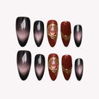 Red And Black Almond Cat Eye